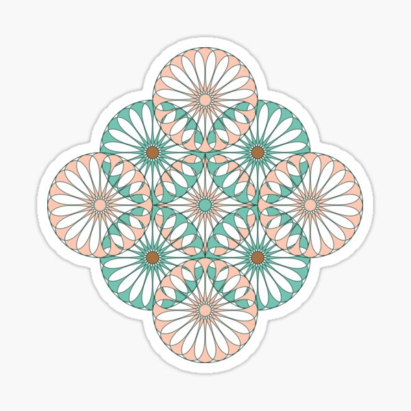 Spanish Tile - Entwined - Pink and Turquoise - Light Sticker