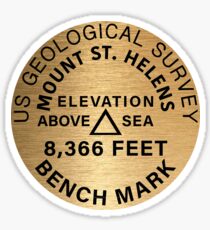 Mount St. Helens Bench Mark Washington Mt. Rainier Hiking Climbing Mountains Benchmark Gift Ideas Sticker