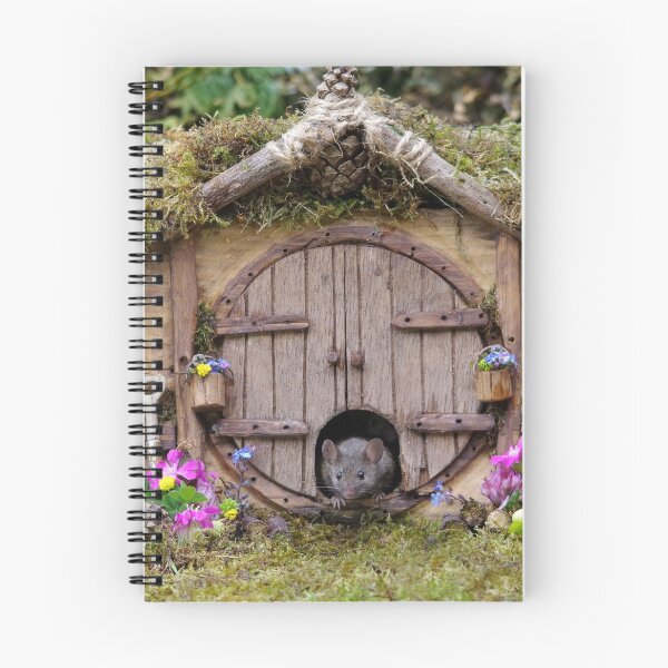 Item preview, George the mouse in a log pile house - summer flowers designed and sold by Simon-dell.