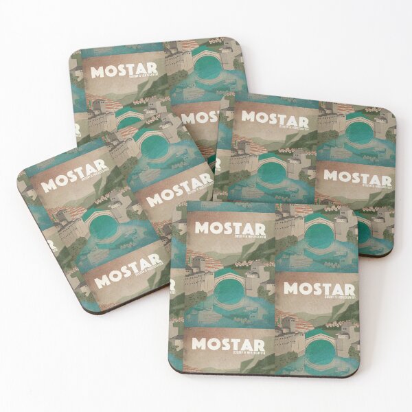Item preview, Mostar Vintage Travel Poster designed and sold by WiseLikeStudios.