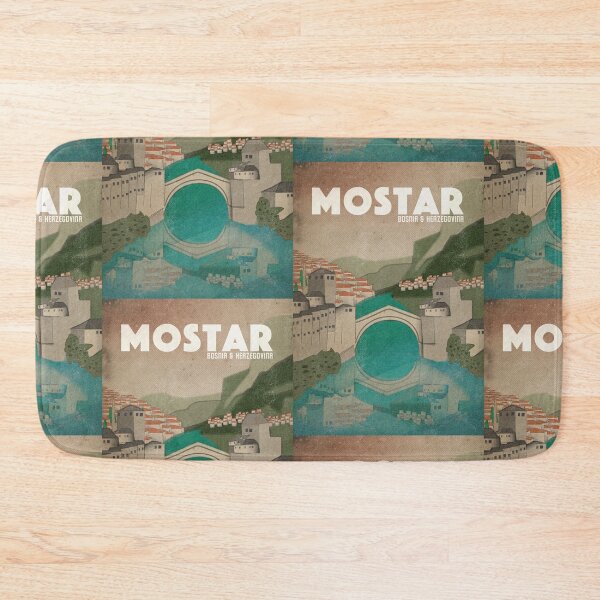 Item preview, Mostar Vintage Travel Poster designed and sold by WiseLikeStudios.