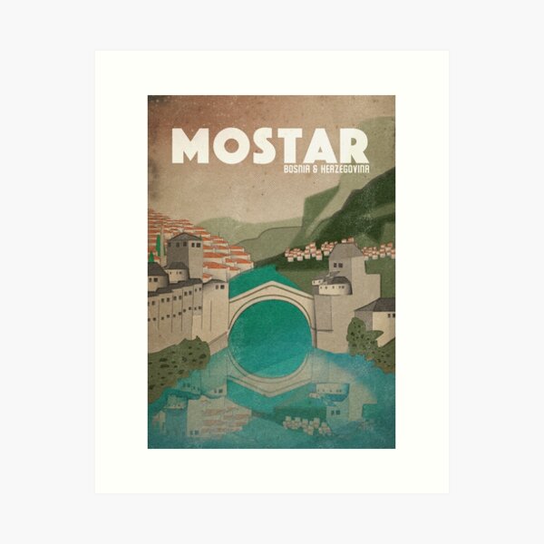 Mostar Vintage Travel Poster Art Print