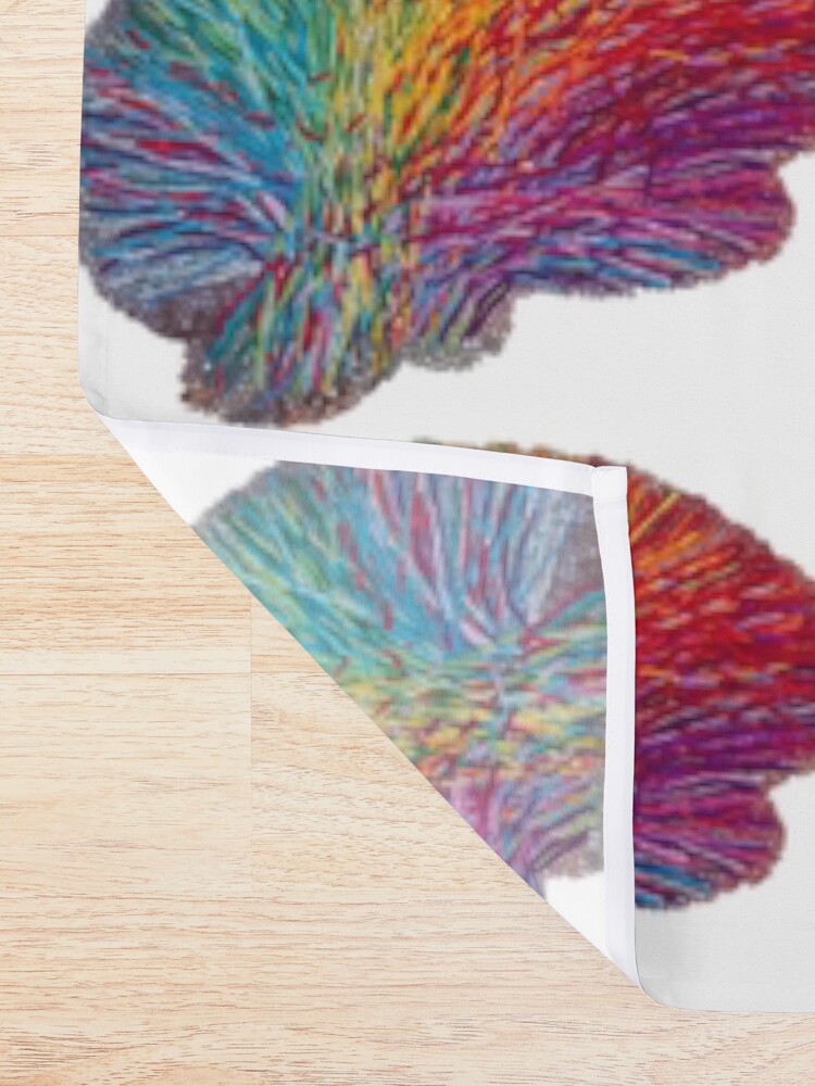 Alternate view of White Matter Brain - Embroidered Look - Rainbow Brain Shower Curtain