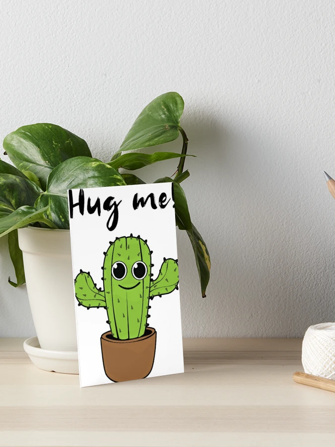 Not A Hugger Funny Cactus Throw Pillow by SweetBirdieStudio