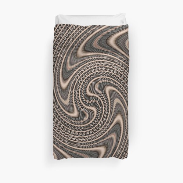 #Pattern, #abstract, #vortex, #design, twirl, brown, color image, wrinkled, circle Duvet Cover