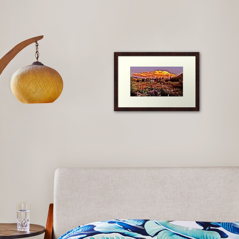 Sunset over the Colorado Rocky Mountain Sculpture Garden Framed Art Print