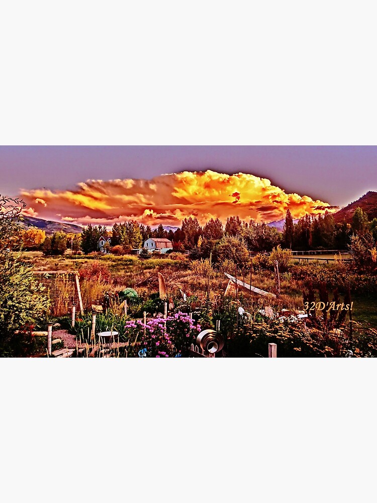 Sunset over the Colorado Rocky Mountain Sculpture Garden by 32DARTS