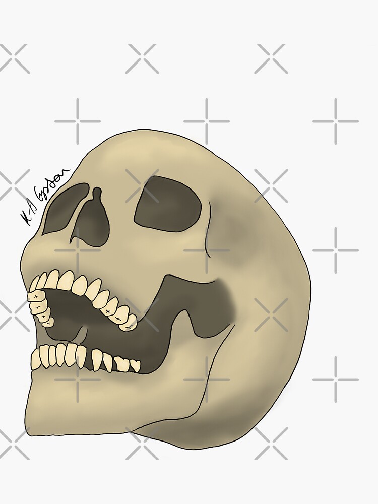 Thumbnail 3 of 3, Sticker, Skull designed and sold by K-AEyston.