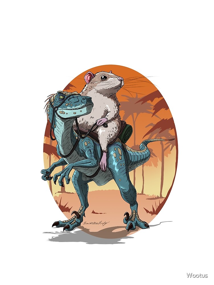 Thumbnail 4 of 4, Graphic T-Shirt, Rat Raptor Rider designed and sold by Wootus.