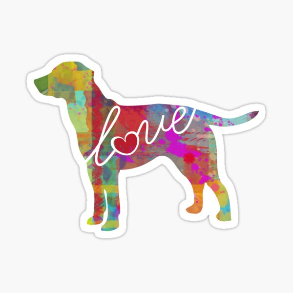 Labrador / Lab Love - A Bright and Colorful Watercolor Style Gift Sticker