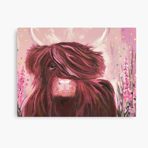 Item preview, Highland Cow in purple tones designed and sold by Amazingraceart.