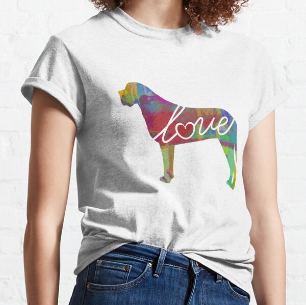 English Mastiff Love - A Bright and Colorful Watercolor Style Gift Classic T-Shirt