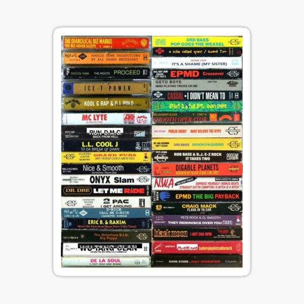 Hip Hop Tapes 90s Hip Hop Tees Pegatina