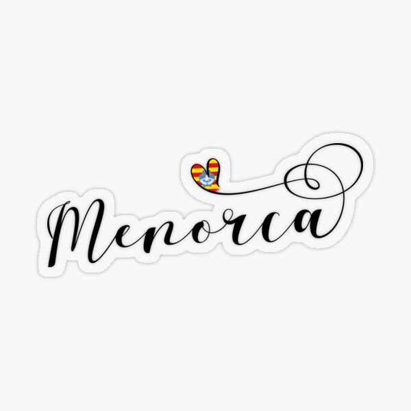 Menorca Flag Heart, Balearen Transparenter Sticker