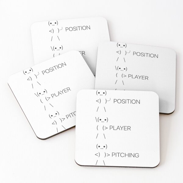 Position Player Pitching Coasters (Set of 4)