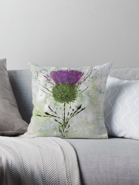Item preview, Scottish Thistle Contemporary style designed and sold by Amazingraceart.