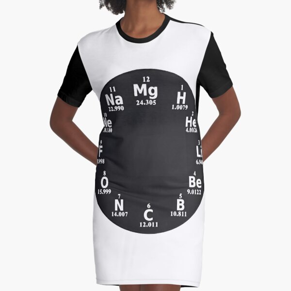 Chemical Elements Wall Clock Graphic T-Shirt Dress