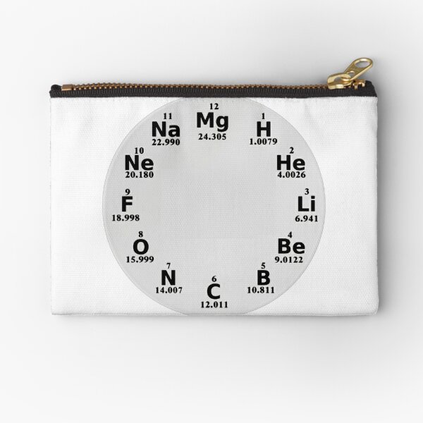 Chemical Elements Wall Clock Zipper Pouch