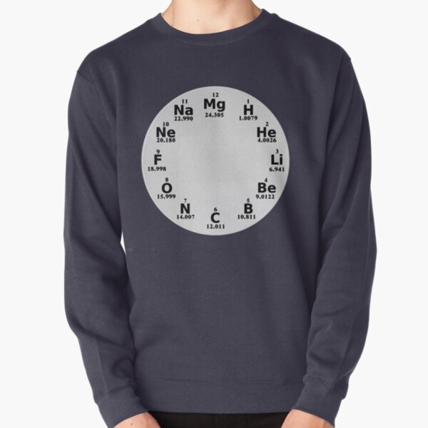 Chemical Elements Wall Clock Pullover Sweatshirt