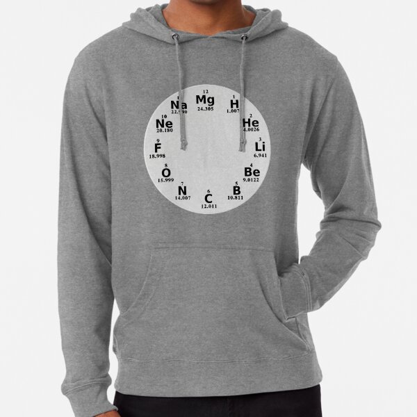 Chemical Elements Wall Clock Lightweight Hoodie