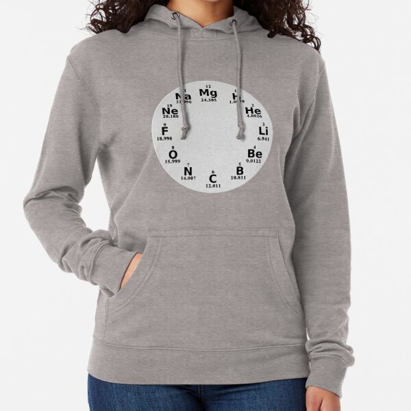 Chemical Elements Wall Clock Lightweight Hoodie