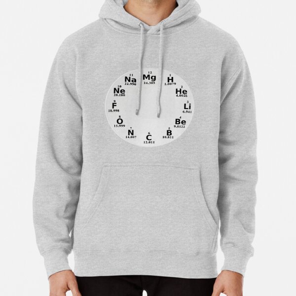 Chemical Elements Wall Clock Pullover Hoodie