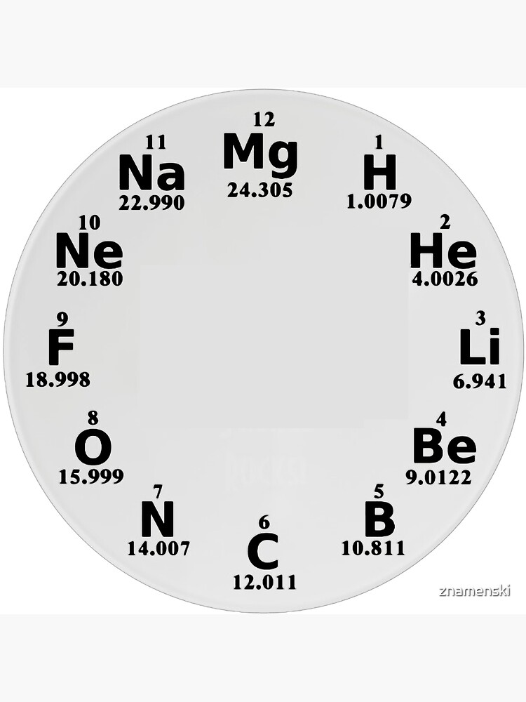 Chemical Elements Wall Clock by znamenski