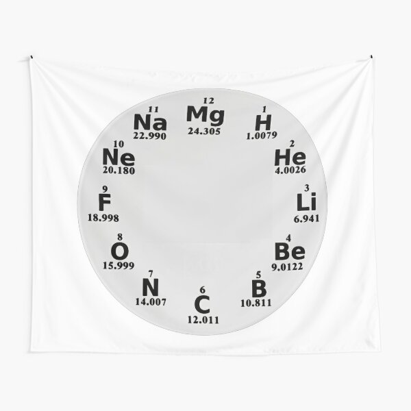 Chemical Elements Wall Clock Tapestry