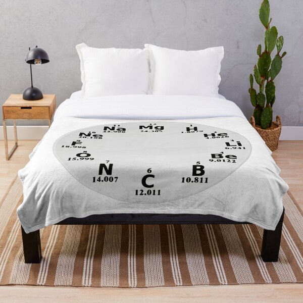 Chemical Elements Wall Clock Throw Blanket