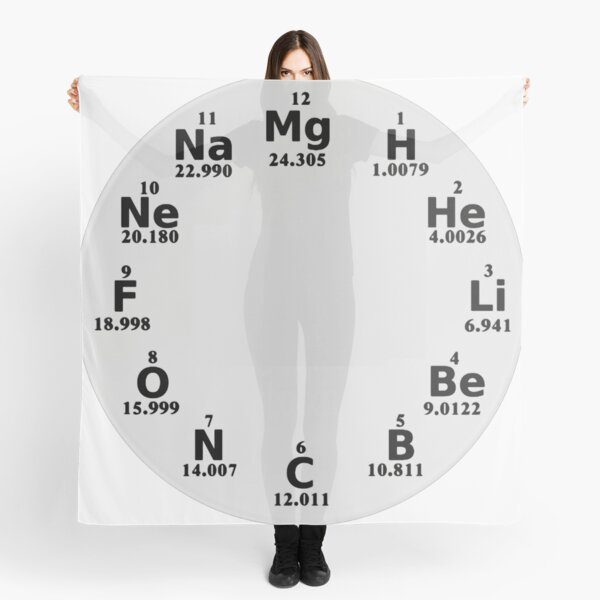 Chemical Elements Wall Clock Scarf