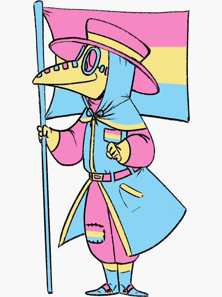 Thumbnail 3 von 3, Sticker, Pastell Pan Pest-Doktor designt und verkauft von soodie.