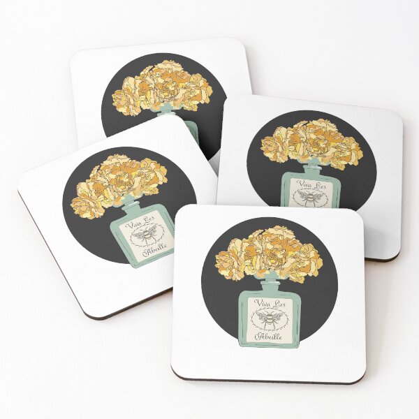 Item preview, Long Live the Bees! perfume bottle with peionies design designed and sold by Bexxadoodles.