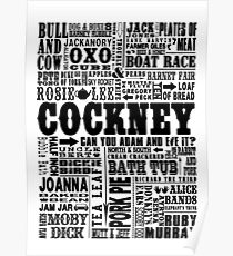 TRADITIONAL COCKNEY SAYINGS BLACK Poster
