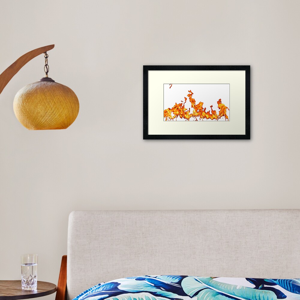 #Flame, #Forks of flame, #Spurts of flame, #fire, light, flames Framed Art Print