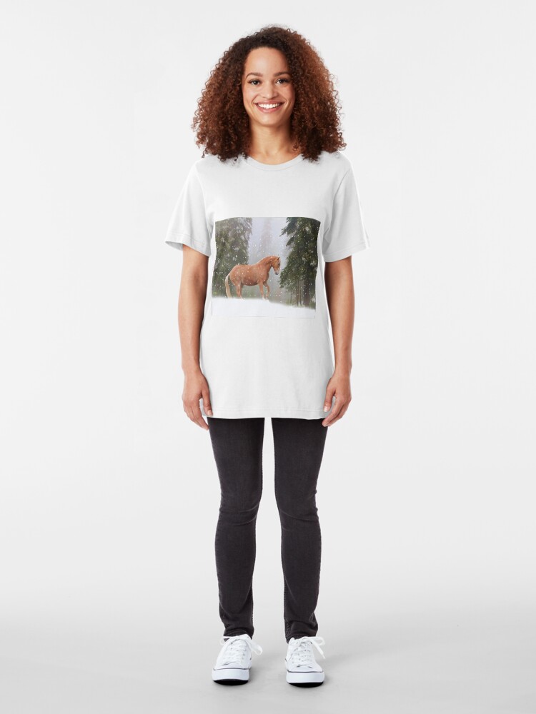 Alternative Ansicht von Weihnachtspferd Slim Fit T-Shirt
