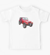 Red Jeep Wrangler Rubicon 4x4 Kids Tee