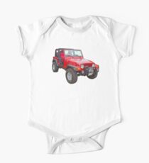 Red Jeep Wrangler Rubicon 4x4 One Piece - Short Sleeve