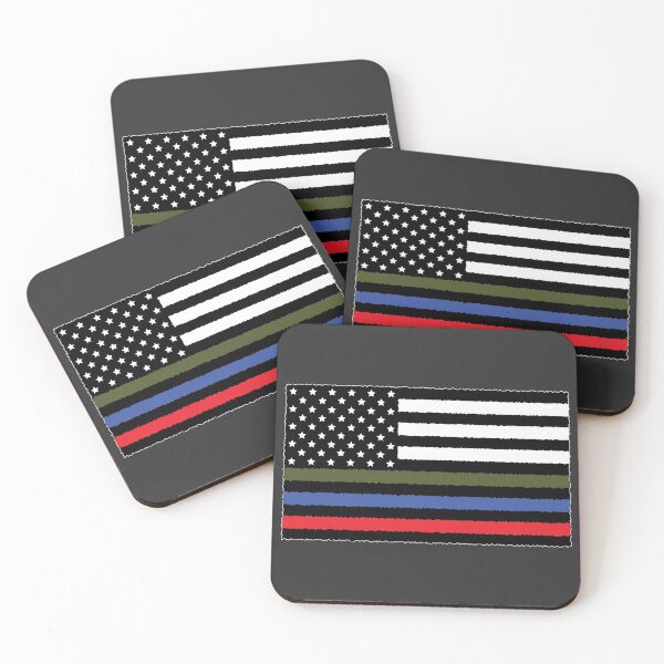 Item preview, Police, Military and Fire Flag (Version 2) designed and sold by CM-PD.