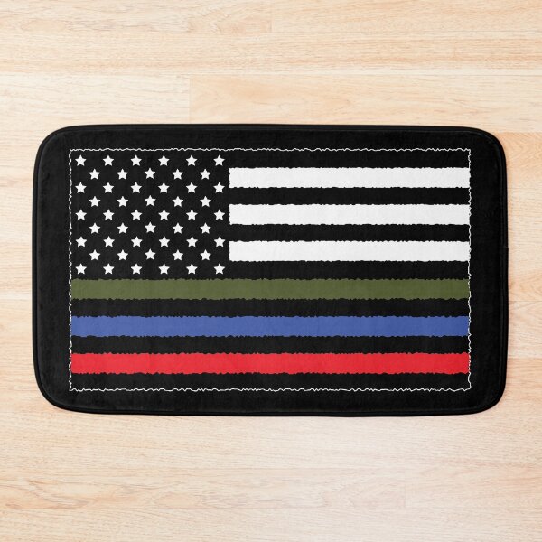 Item preview, Police, Military and Fire Flag (Version 2) designed and sold by CM-PD.