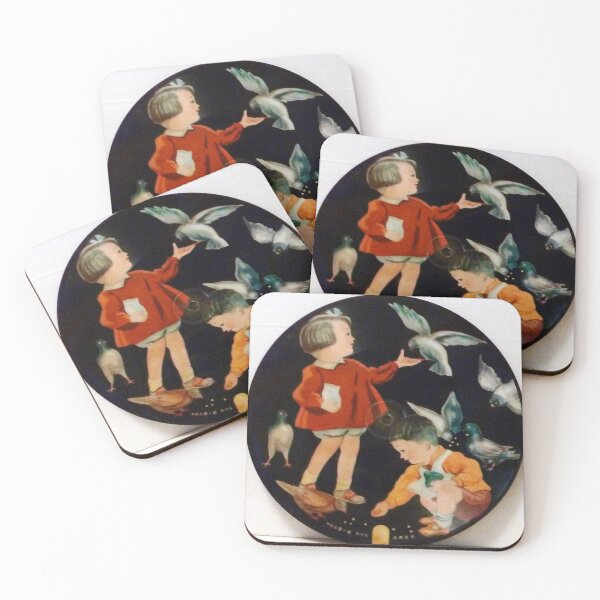 Item preview, Asian Children Picture Disk. Kids feeding birds designed and sold by Vintaged.
