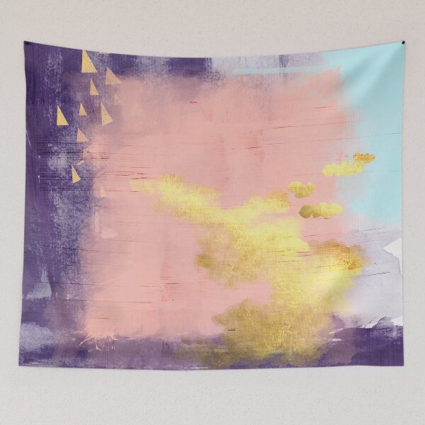 Item preview, Modern abstract art in pink and gold designed and sold by UrbanEpiphany.