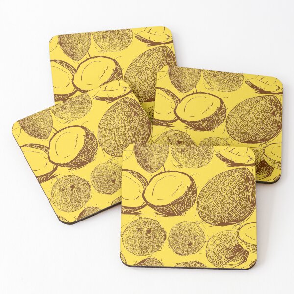 Item preview, Coconuts - Brown and Yellow designed and sold by lolomastudio.