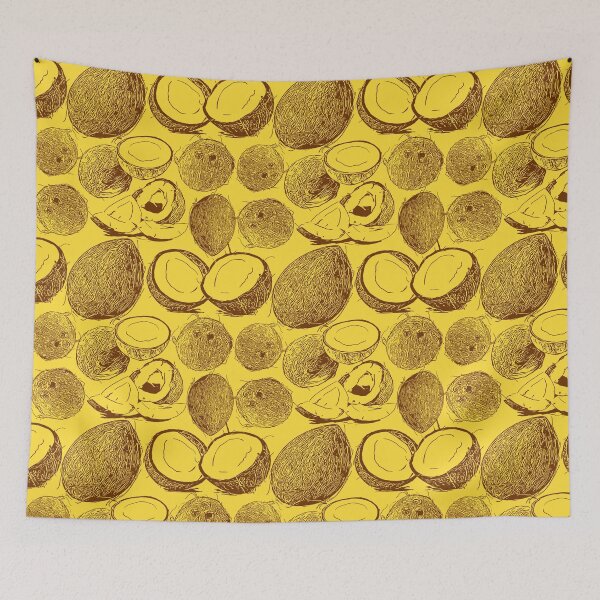Item preview, Coconuts - Brown and Yellow designed and sold by lolomastudio.