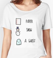 Paper, Snow, a Ghost!! Women's Relaxed Fit T-Shirt