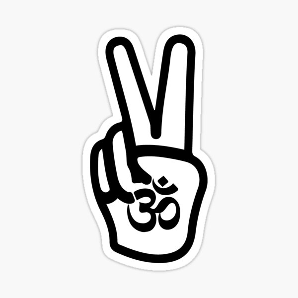 "Om Peace Sign" Sticker by Swizzle101 Redbubble