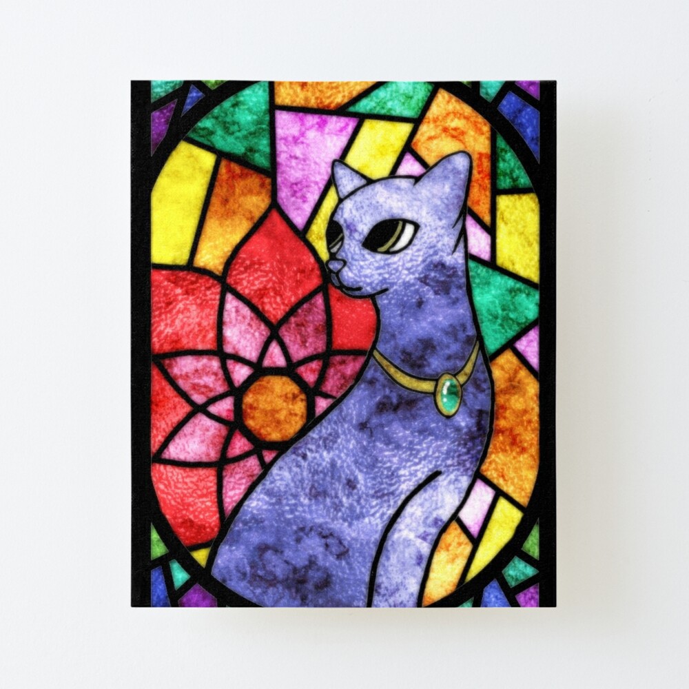 Beautiful Stained Glass Cat Art Board Print For Sale By Deecdee Redbubble