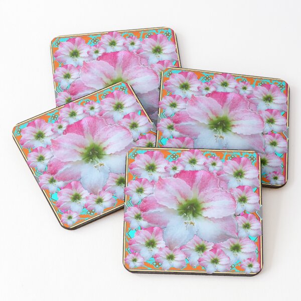 Item preview,   PINK & WHITE AMARYLLIS FLORAL PATTERNS ART  , designed and sold by sharlesart.