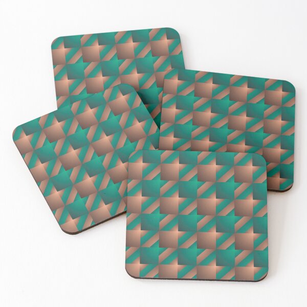 Item preview, Emerald Green and Brown Bronze in a Stylish and Luxurious Houndstooth Repeat Pattern designed and sold by Karen McFarland.