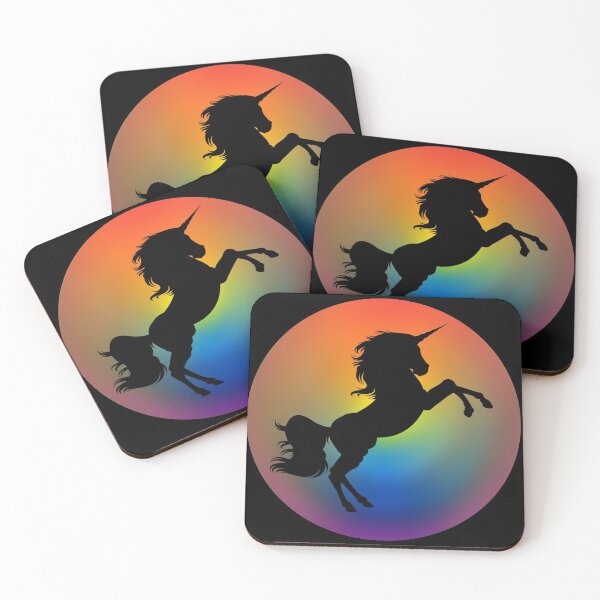 Item preview, Silhouette Unicorn Horse Rainbow Sunset designed and sold by Lisa Bertnick.