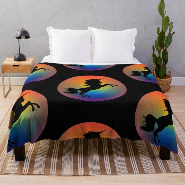 Item preview, Silhouette Unicorn Horse Rainbow Sunset designed and sold by Lisa Bertnick.